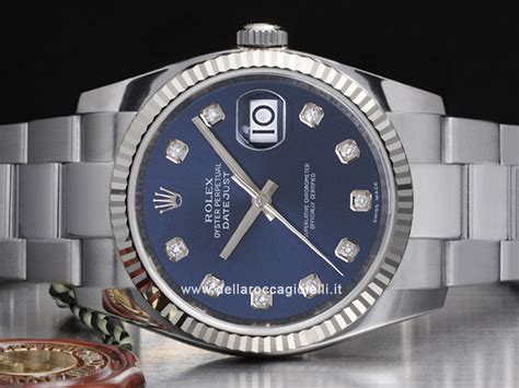 rolex datejust quadrante blu e diamanti|Orologio Rolex Datejust 36 in acciaio Oystersteel e oro bianco .